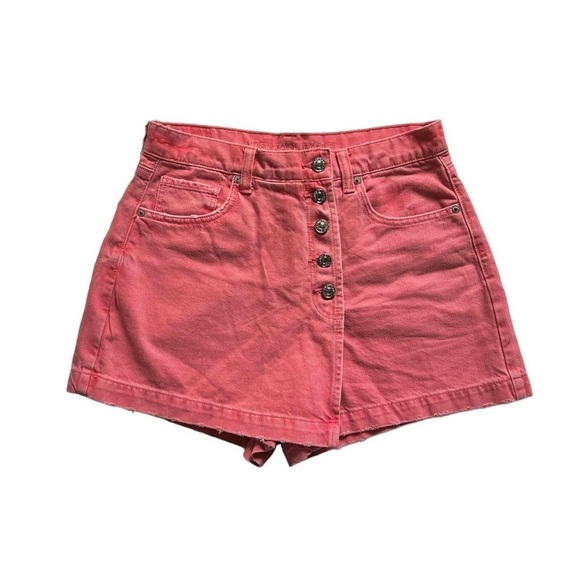 American Eagle Outfitters Skirts | Denim Mom Skort Wild Watermelon - Picture 3 of 8